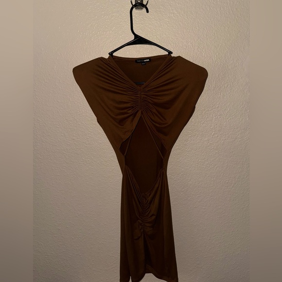 Fashion Nova Women’s Brown Bodycon Cutout Dress, Size Small - Picture 3 of 6